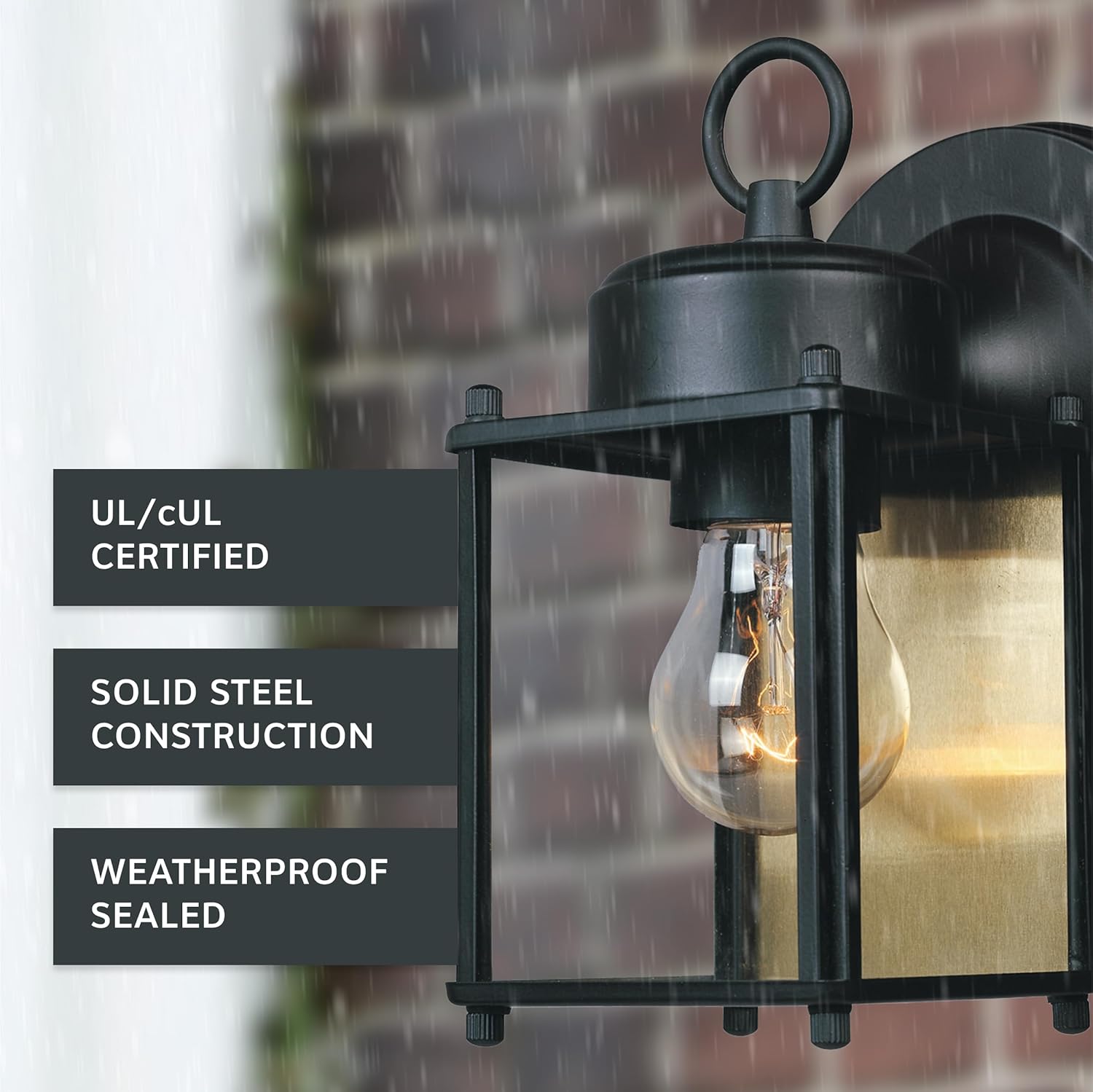 Preston 8" Outdoor Wall Light – Black Sconce