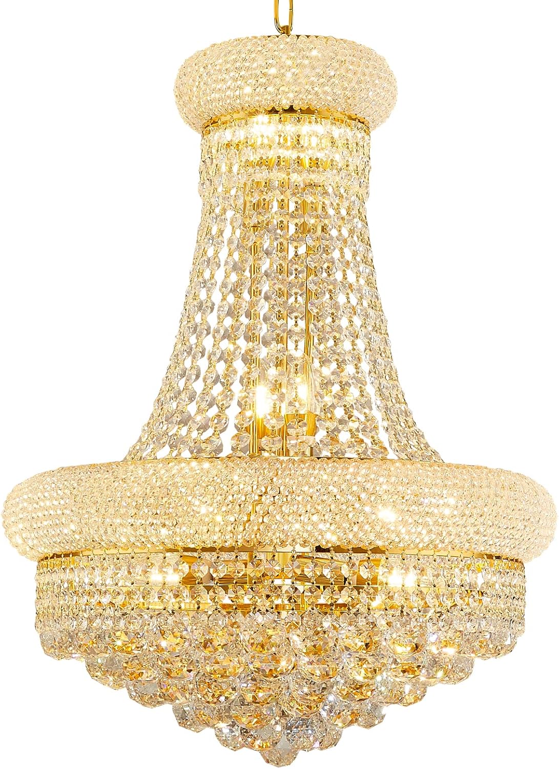 14-Light Gold Empire Crystal Chandelier