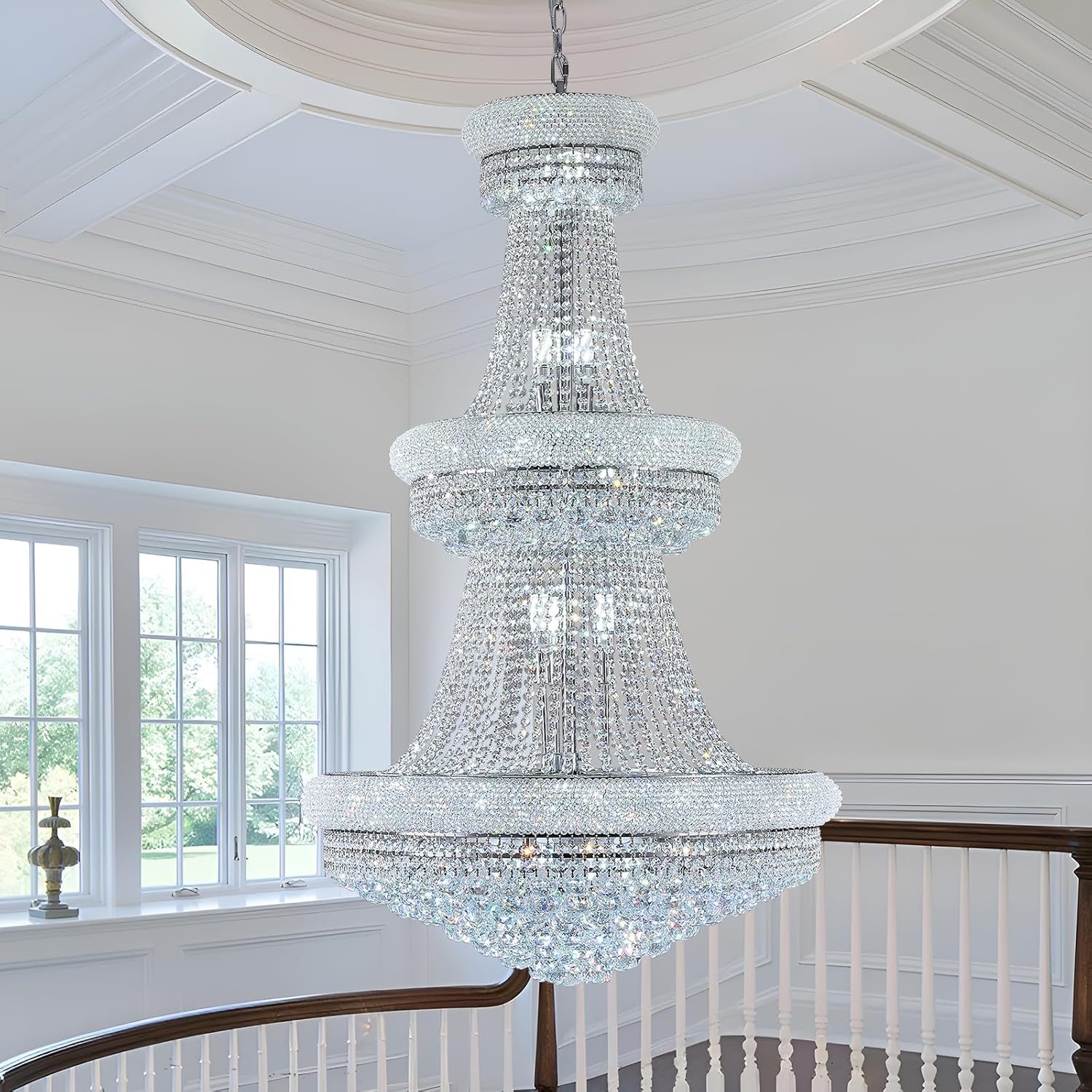 14-Light Gold Empire Crystal Chandelier