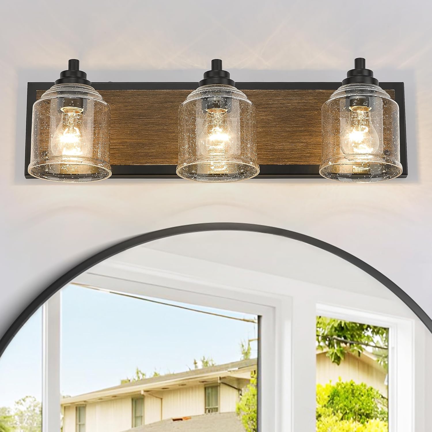 23" Rustic Farmhouse Vanity Light – 3-Light