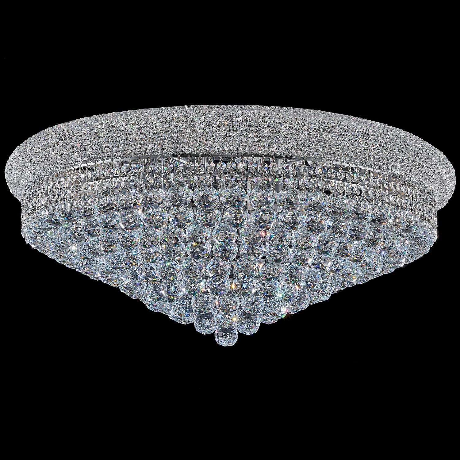 18-Light Crystal Flush Mount Chandelier