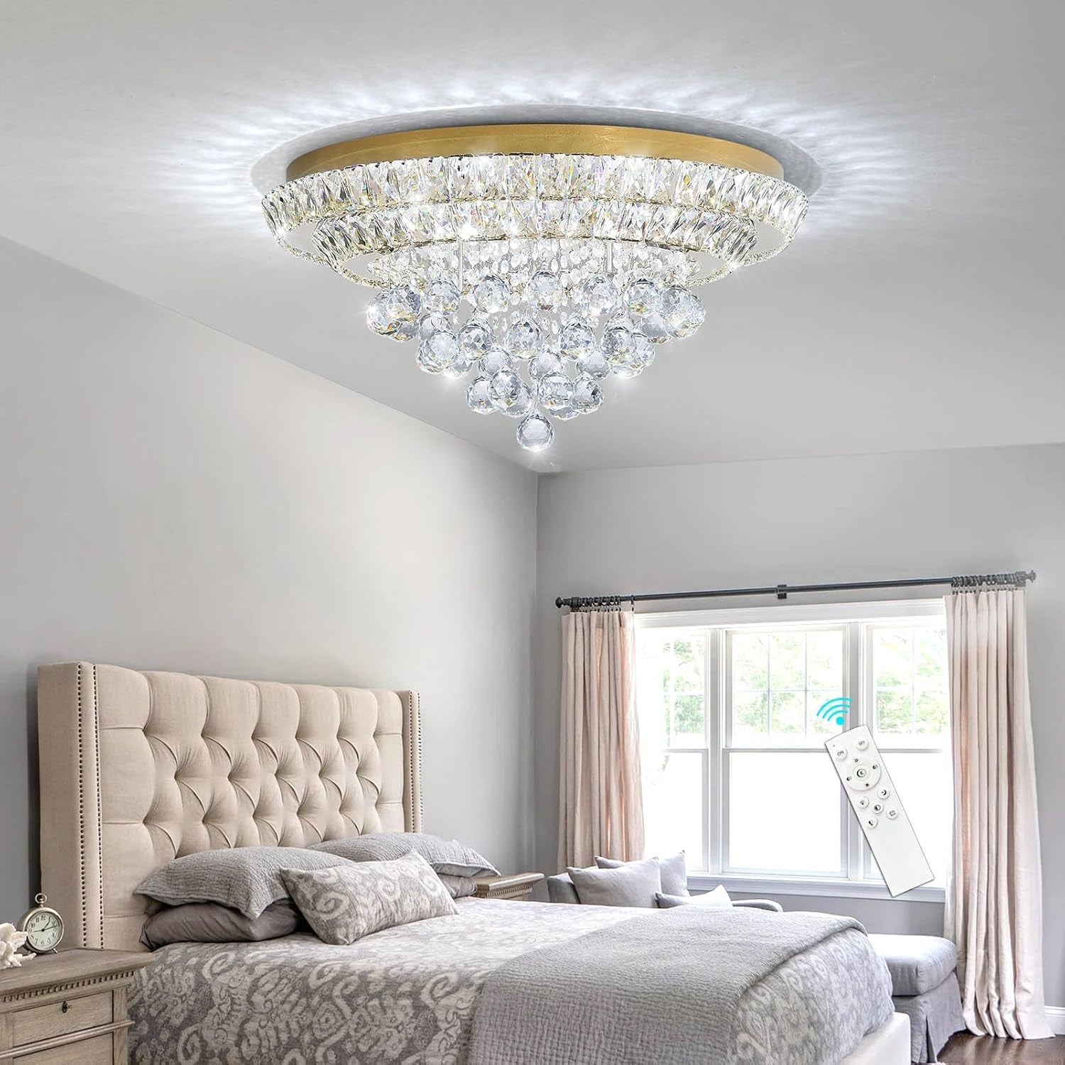Modern Glam 24" Crystal Chandelier – Gold Finish