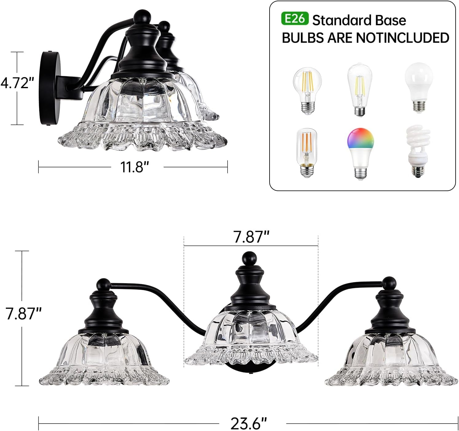 Farmhouse Vanity Lights for Bathroom Light Fixtures Black Vanity Lights 3 Light Bathroom Light Fixtures