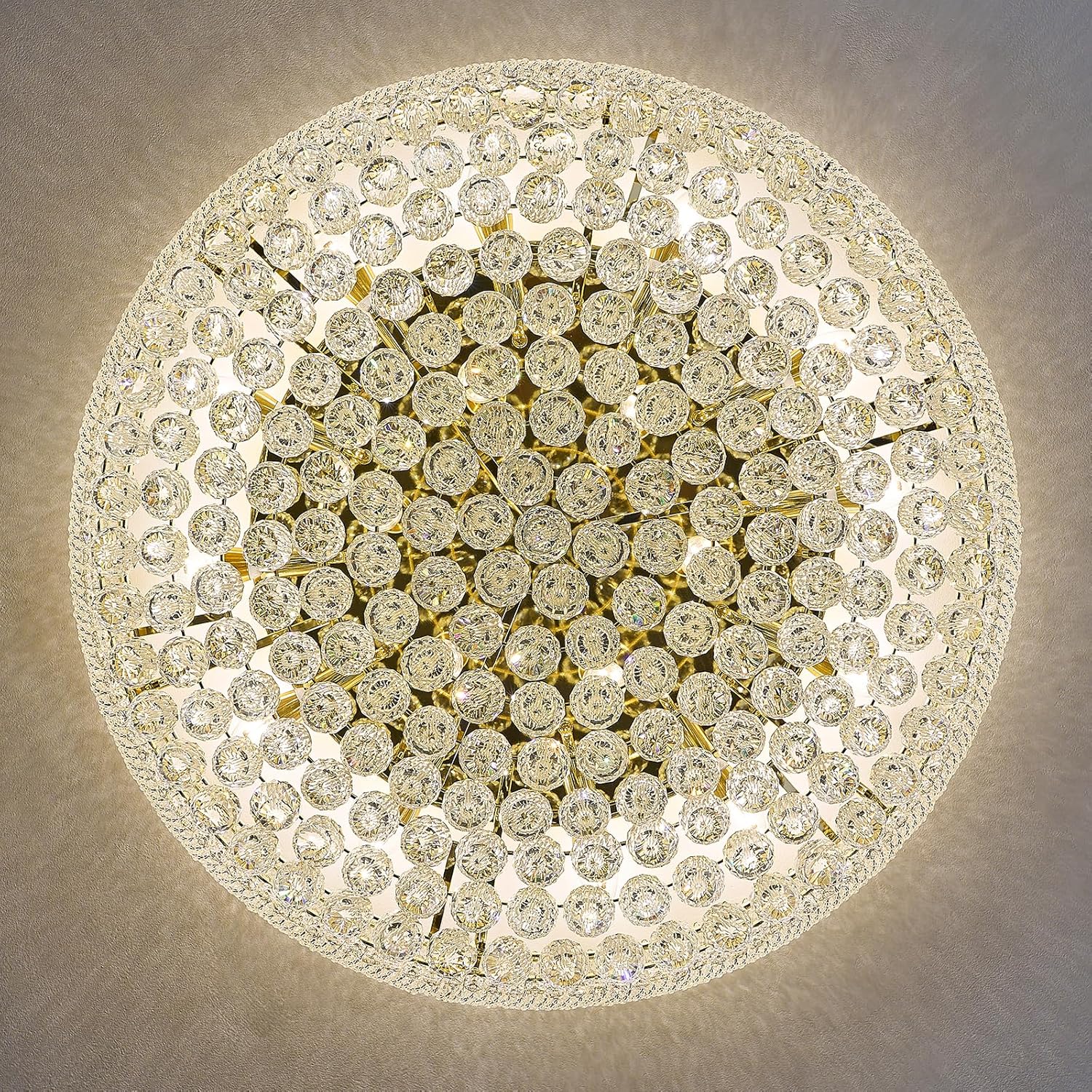 18-Light Crystal Flush Mount Chandelier