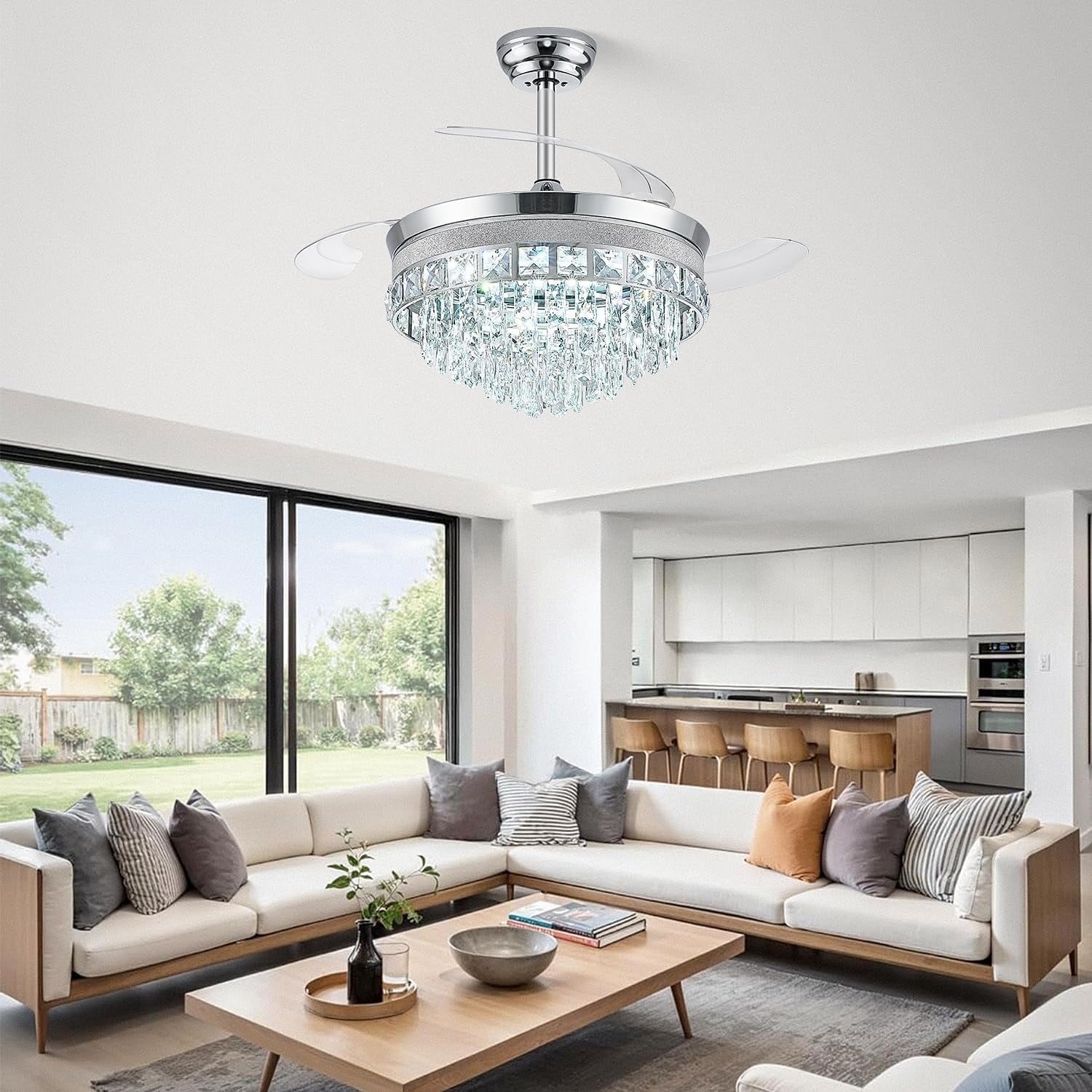 42" Crystal LED Fandelier Ceiling Fan Light