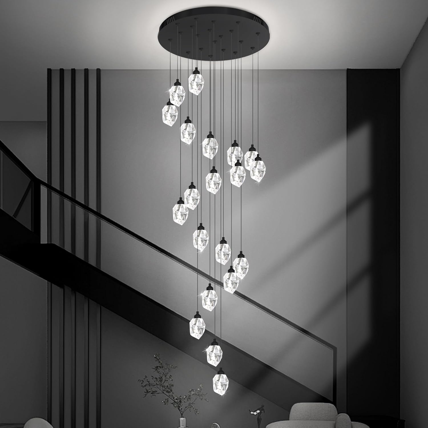 Gold 5-Light Raindrop Pendant Chandelier