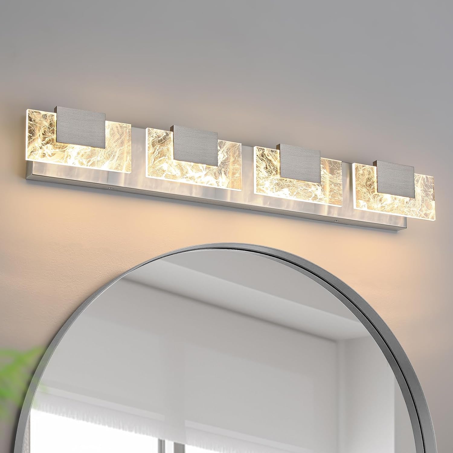 24” LED Brushed Nickel 3-Light Bathroom Vanity Light