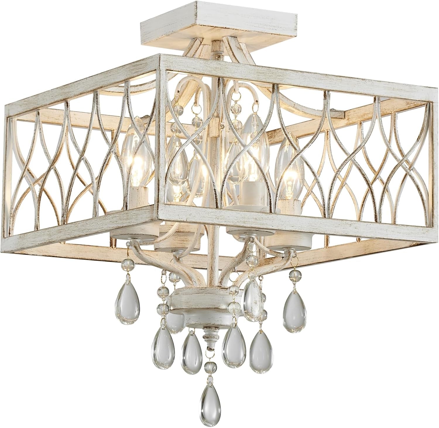 Farmhouse Rustic Crystal Ceiling Light