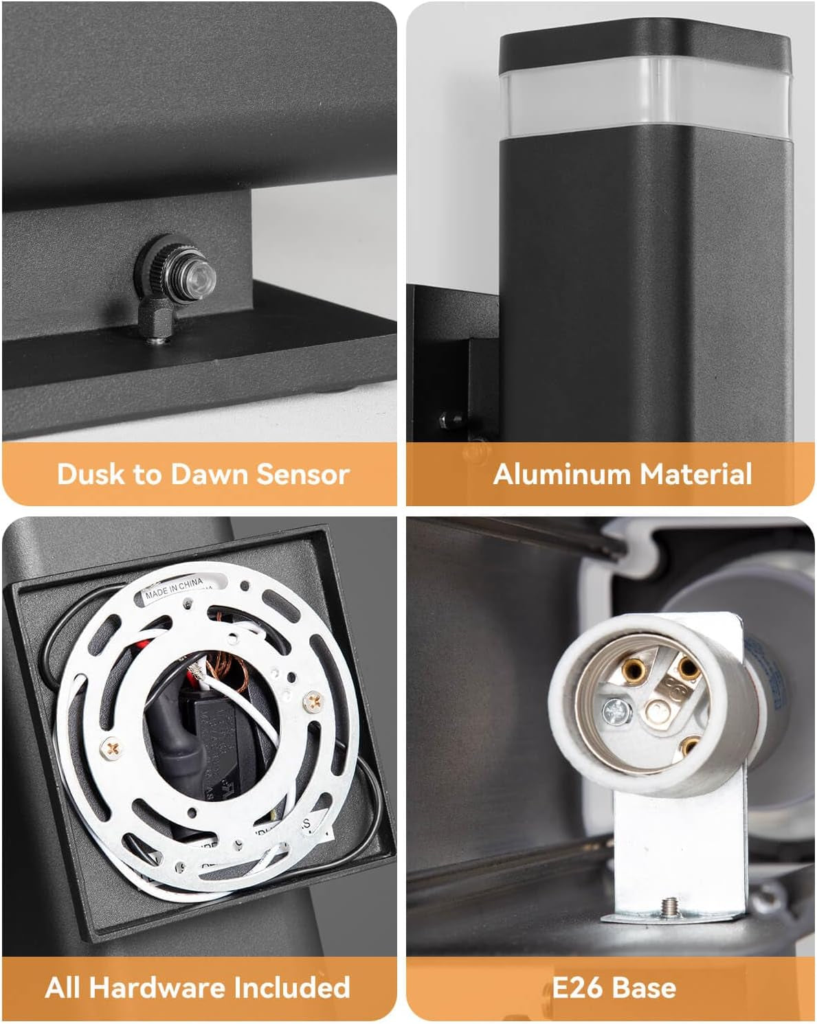 Dusk to Dawn Wall Light – Up & Down, Black LED