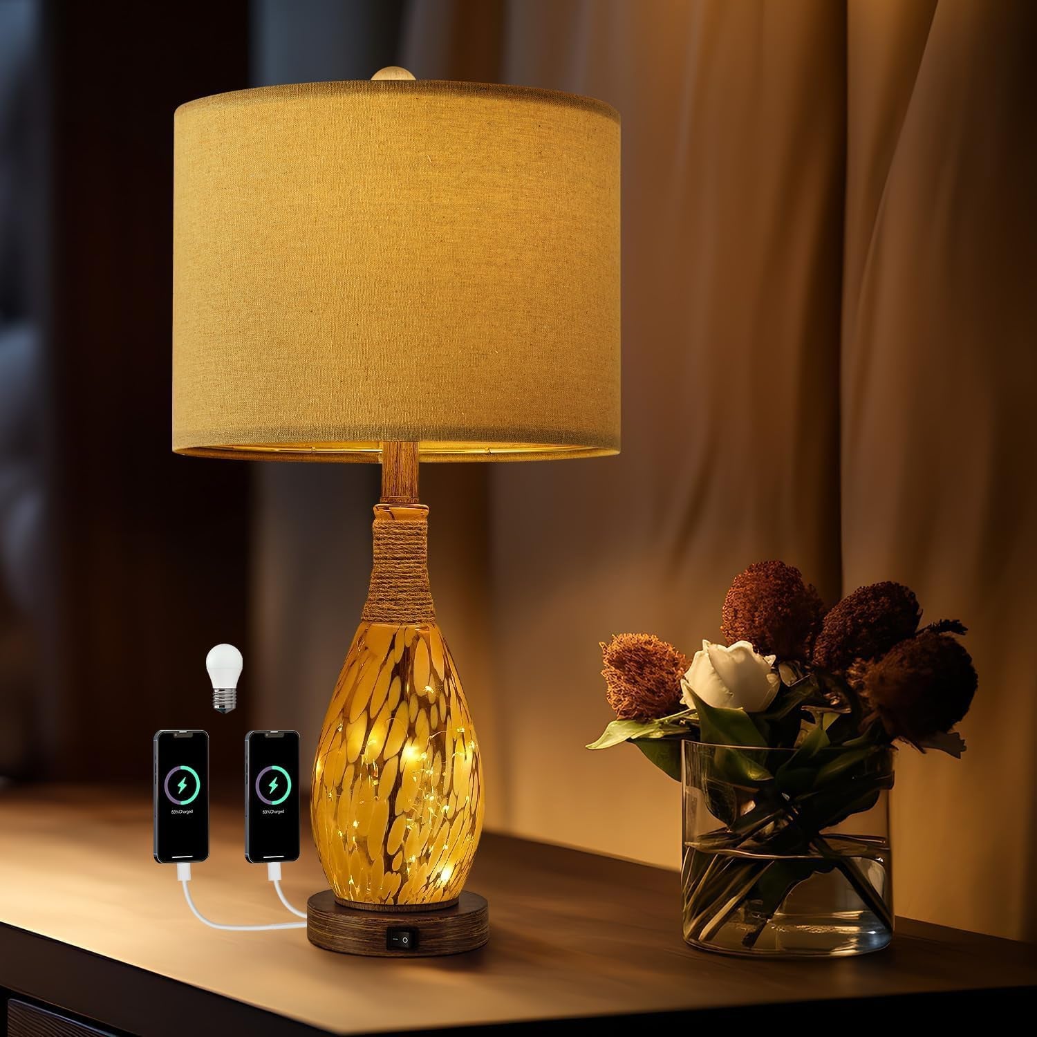 23" USB Table Lamp Set of 2 – Modern Farmhouse