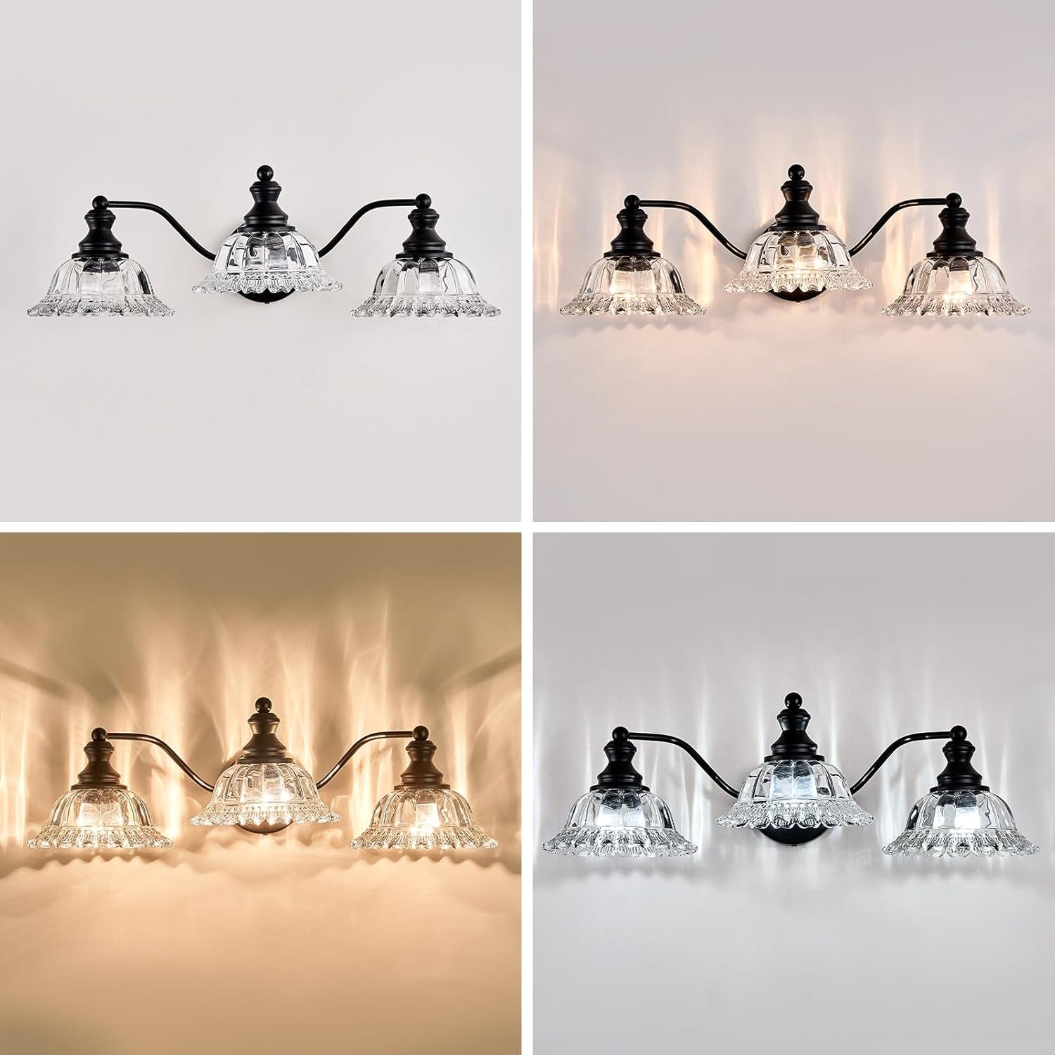 Farmhouse Vanity Lights for Bathroom Light Fixtures Black Vanity Lights 3 Light Bathroom Light Fixtures