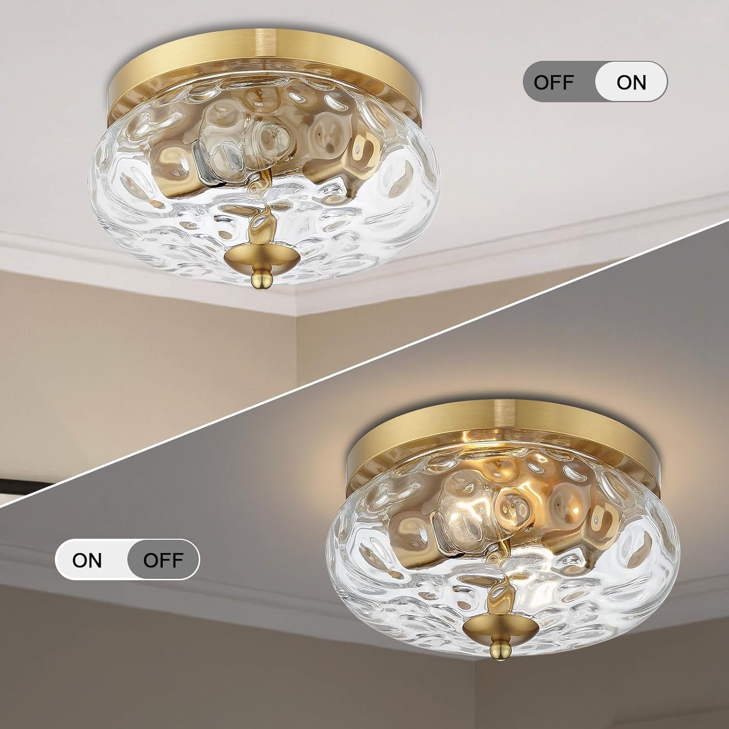 Gold Flush Mount Ceiling Light Fixture