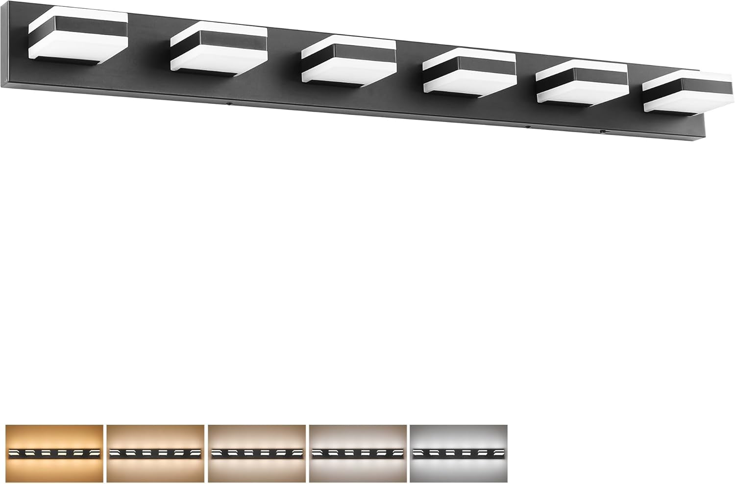 6-Light Brushed Nickel LED Bathroom Vanity Light