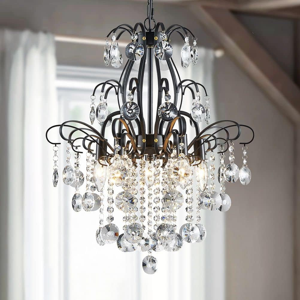 Gold Crystal Flush Mount Chandelier
