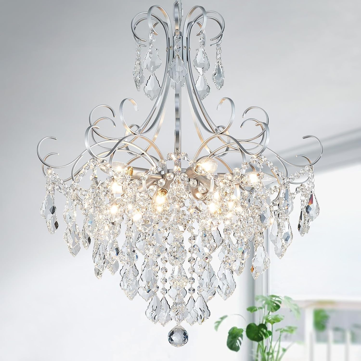 Gold Crystal Flush Mount Chandelier