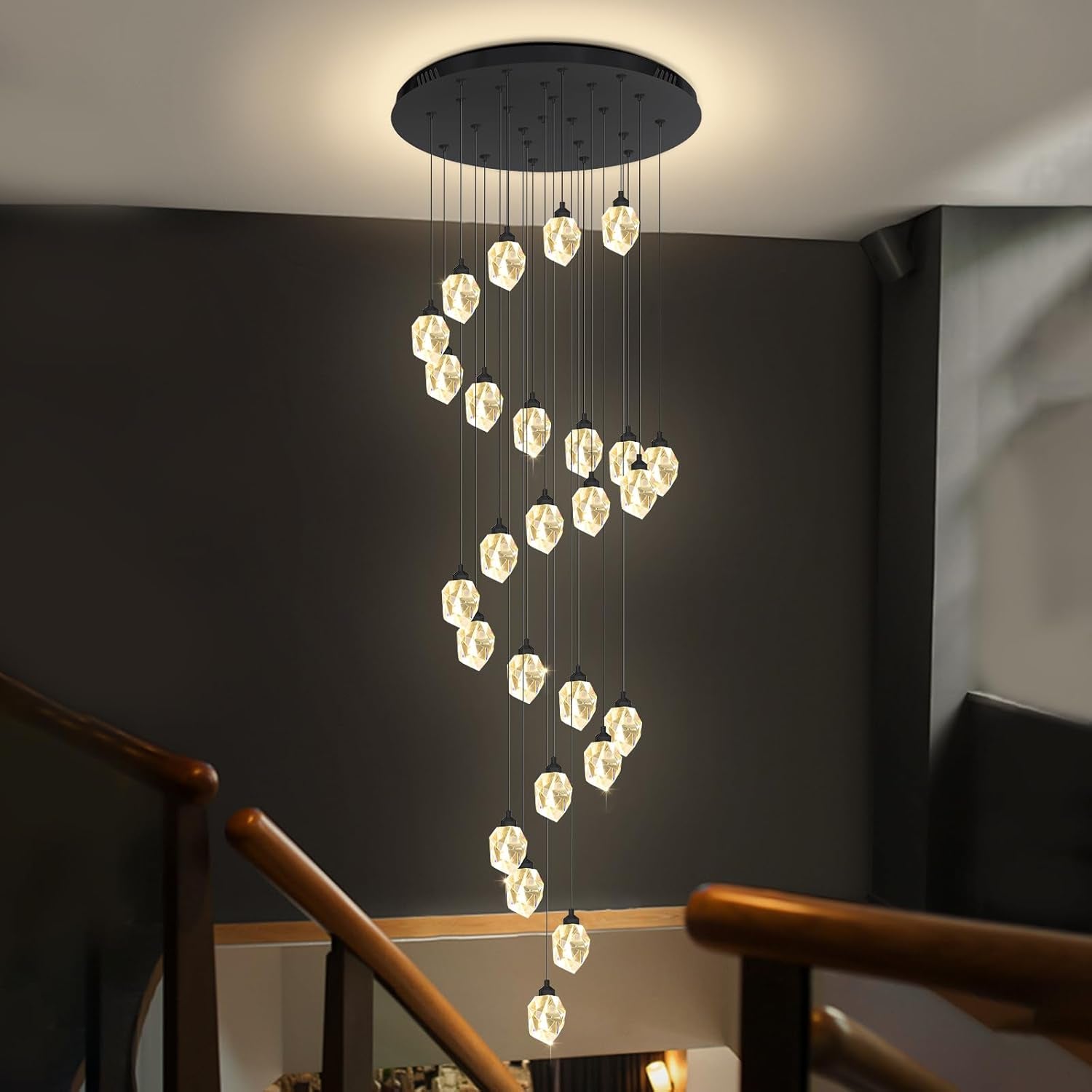 Gold 5-Light Raindrop Pendant Chandelier