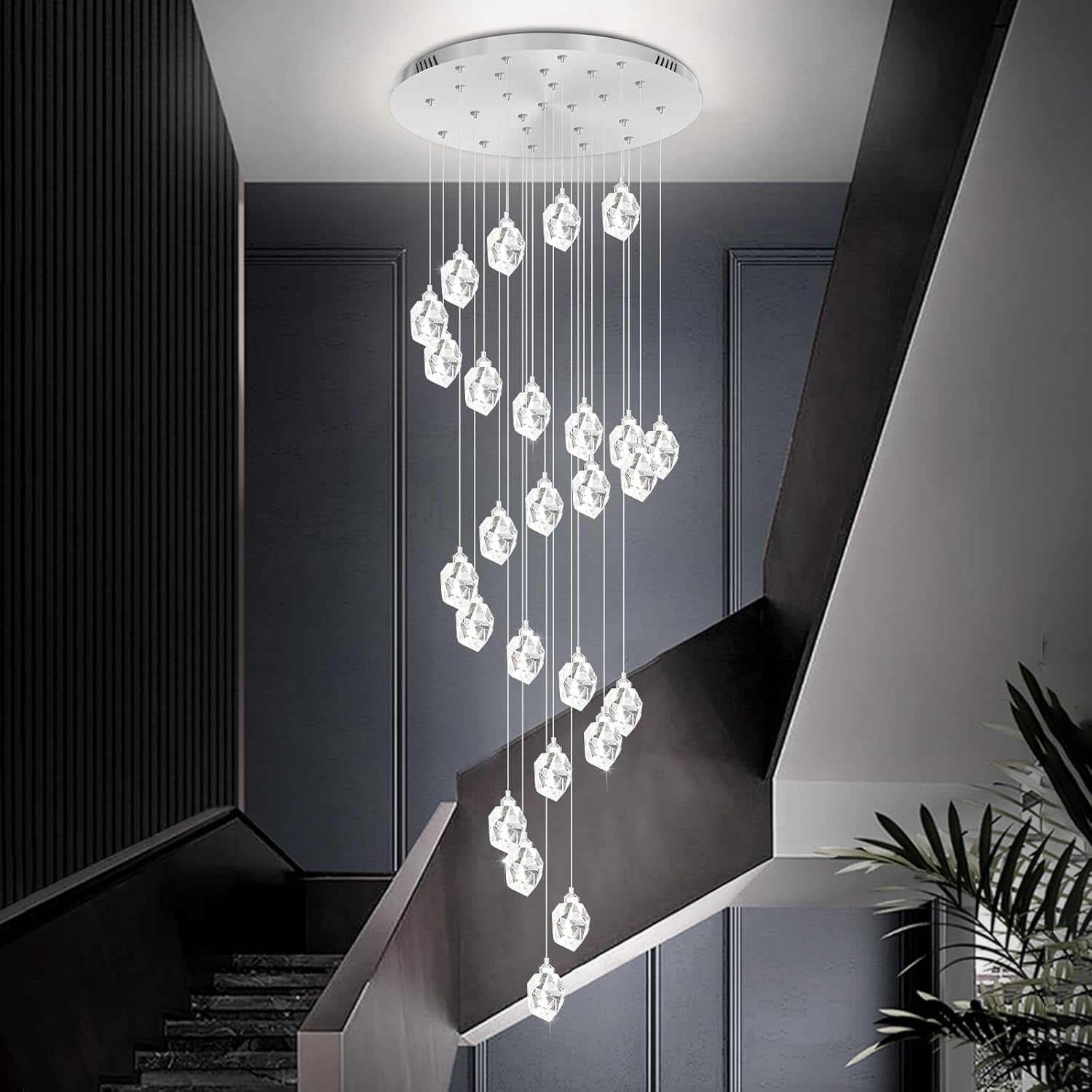 Gold 5-Light Raindrop Pendant Chandelier