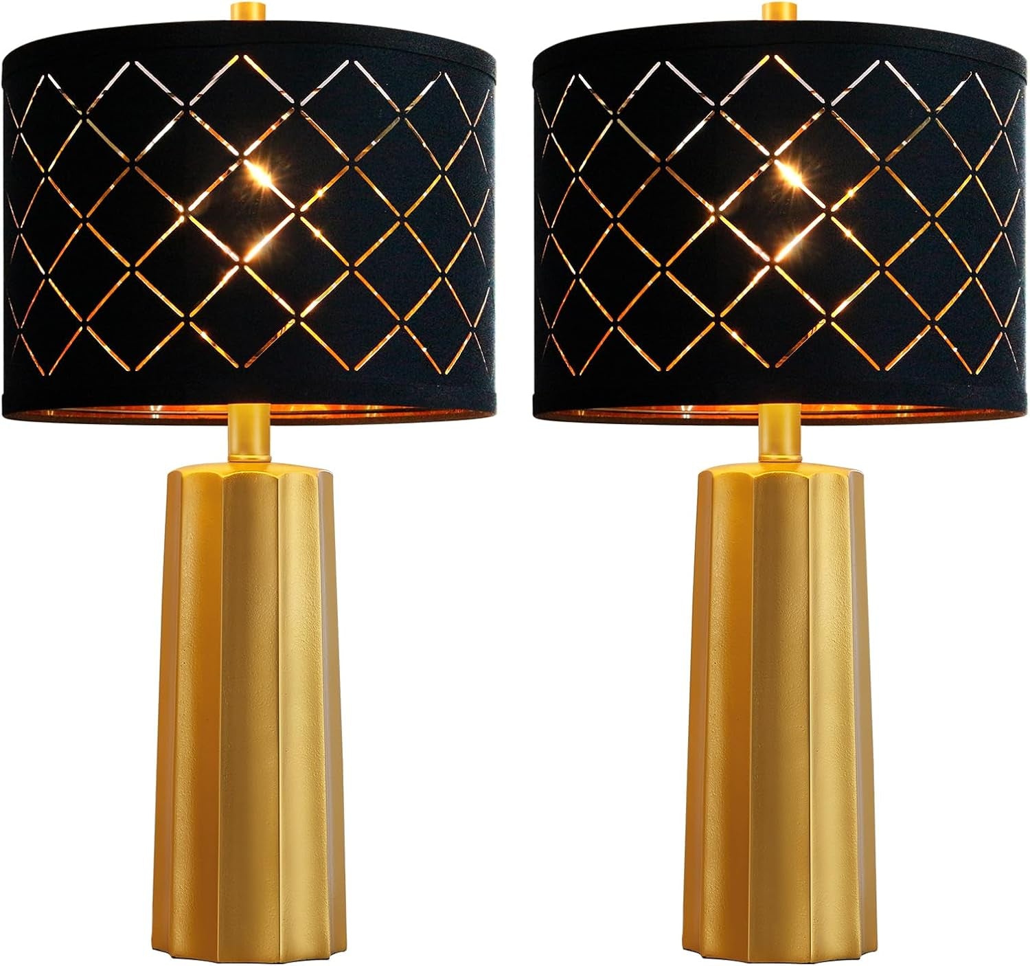 24” Modern Table Lamp Set of 2 – Gold