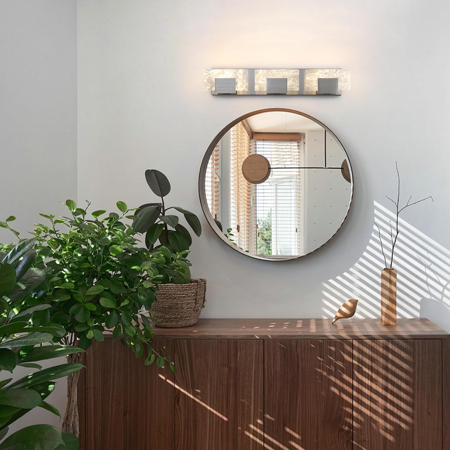 24” LED Brushed Nickel 3-Light Bathroom Vanity Light
