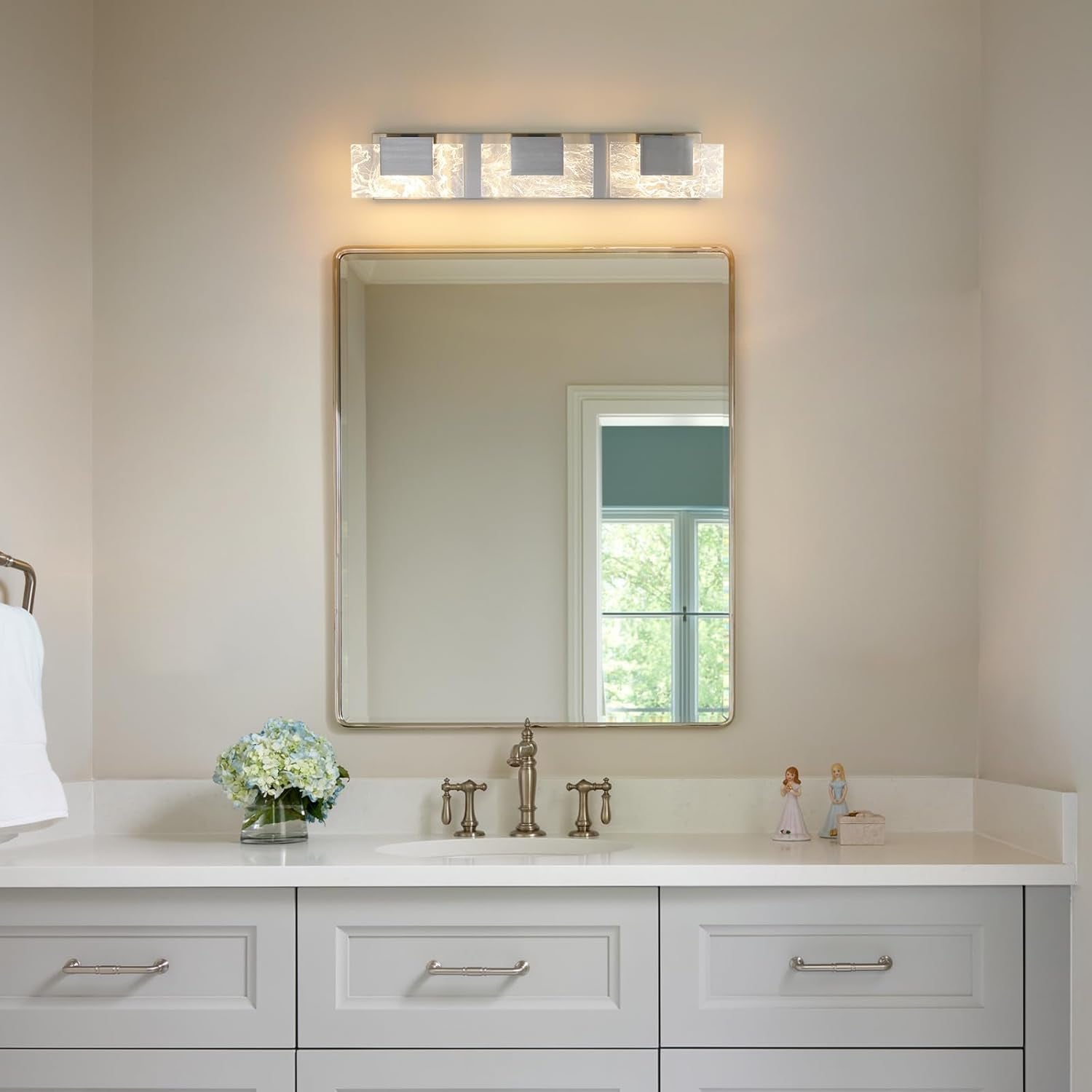 24” LED Brushed Nickel 3-Light Bathroom Vanity Light
