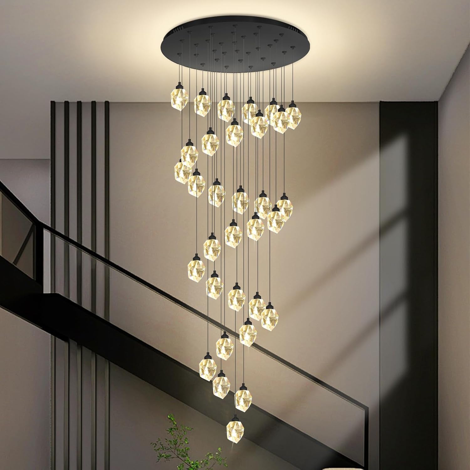 Gold 5-Light Raindrop Pendant Chandelier