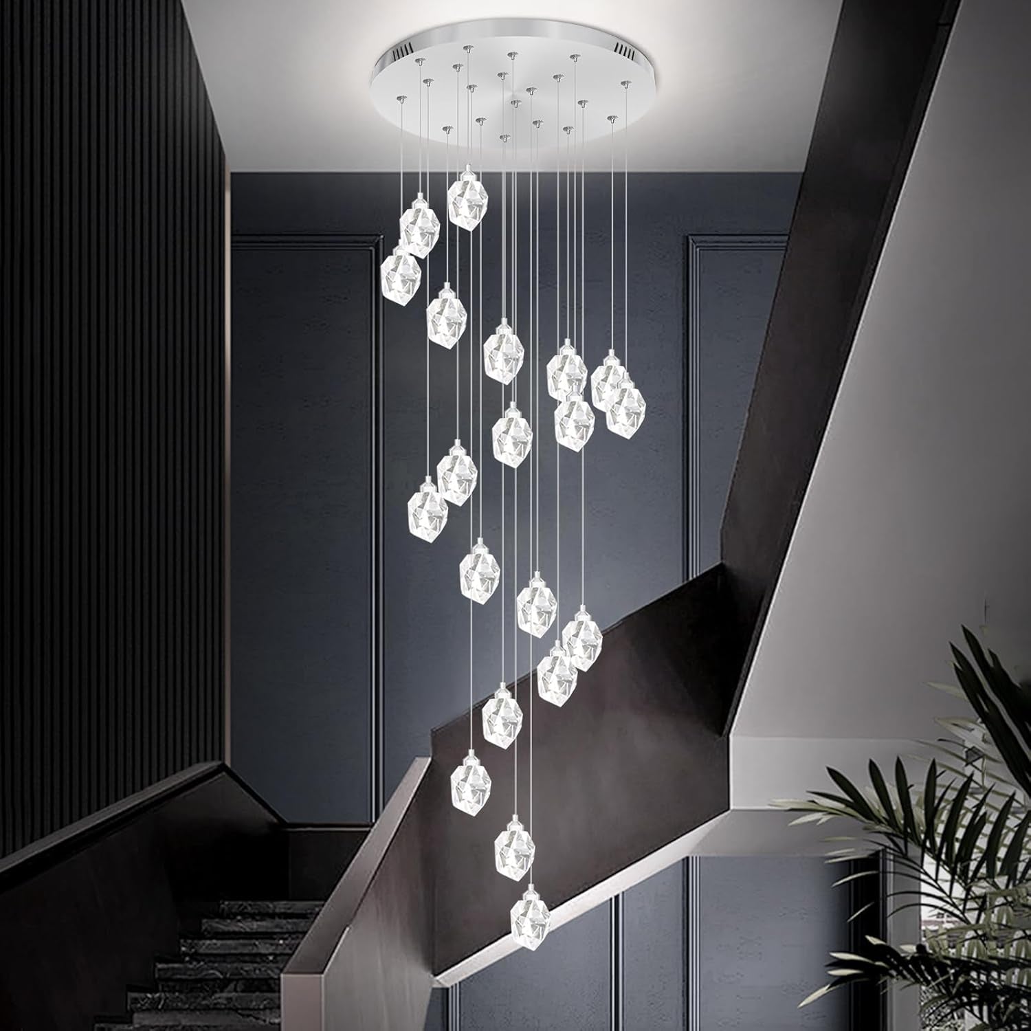 Gold 5-Light Raindrop Pendant Chandelier