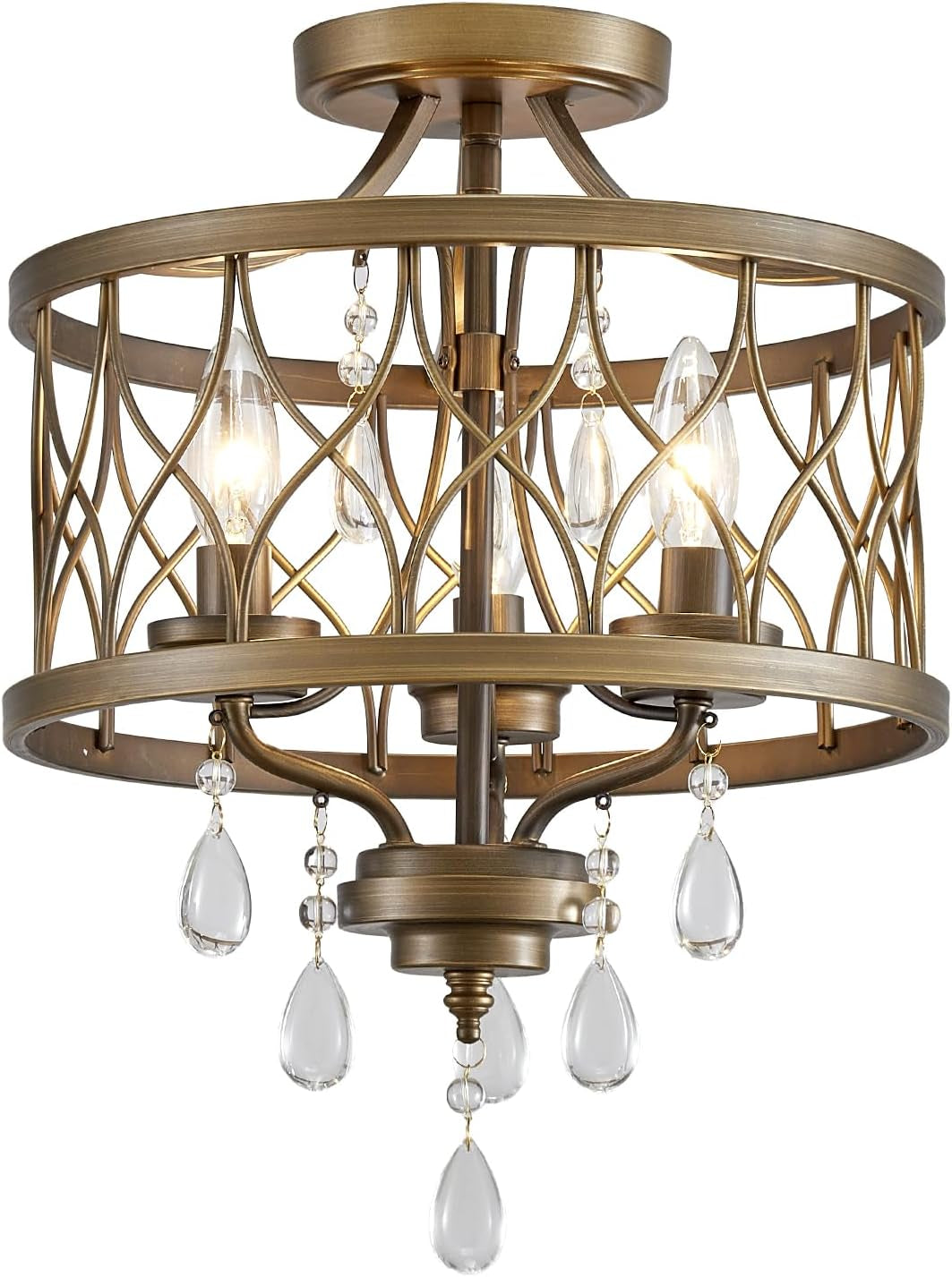 Farmhouse Rustic Crystal Ceiling Light