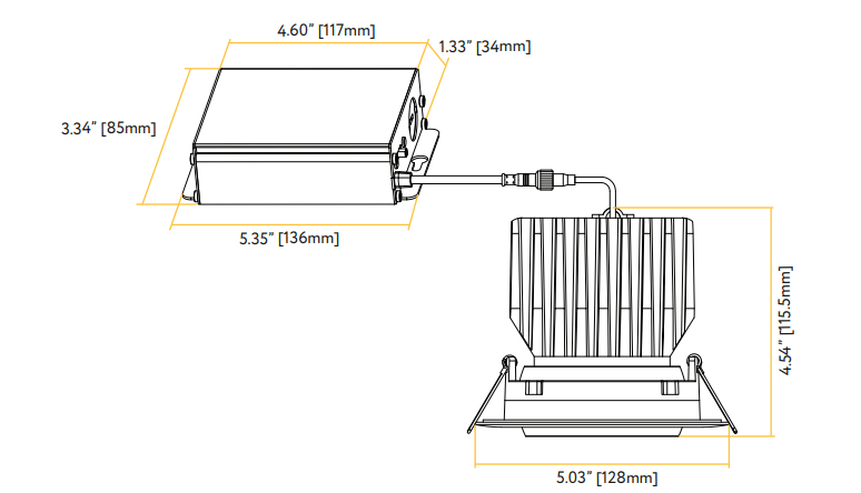 Goodlite G-20008 4" 20W LED Recessed Spotlight Gimbal Round Selectable CCT Black