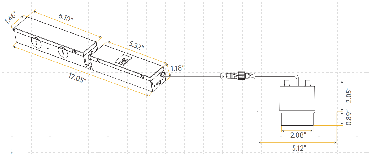 Goodlite G-20463 3″ 15W LED Square Drop Trimless Spotlight Selectable CCT/Wattage