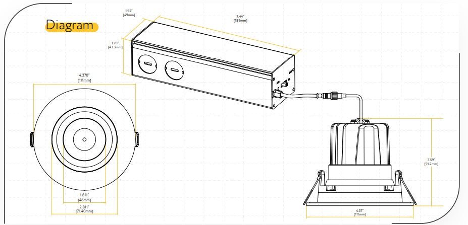 Goodlite Pura G-98720 3.5" 20W LED Round Gimbal Selectable CCT/Wattage