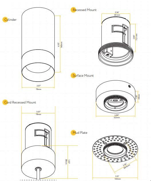 Goodlite Jupiter G-05020 3" 20W Cylinder Selectable CCT 120-277V