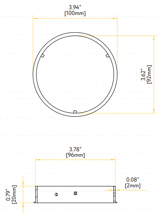 Goodlite Millwork Trims for Aster 3.5" Regress Luminaires Selectable CCT