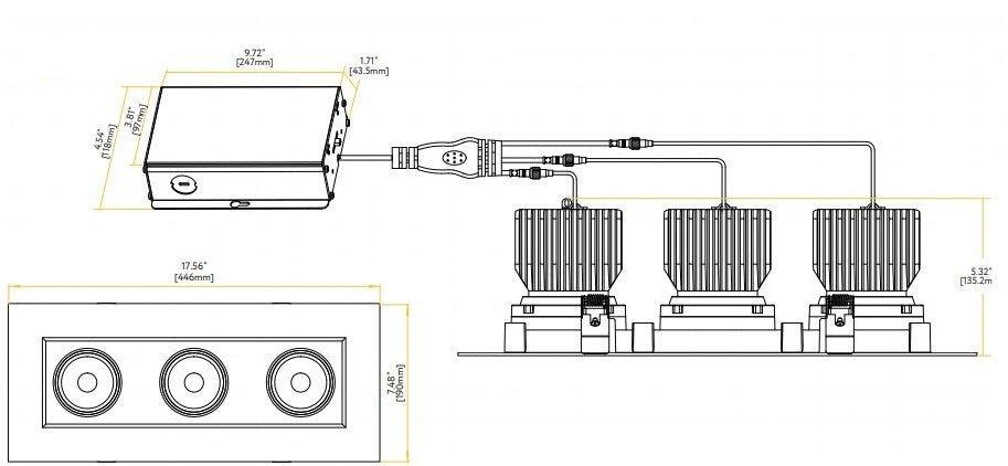 Goodlite Saturn G-99023 4″ 84W 3 Head LED Gimbal Selectable CCT/Wattage