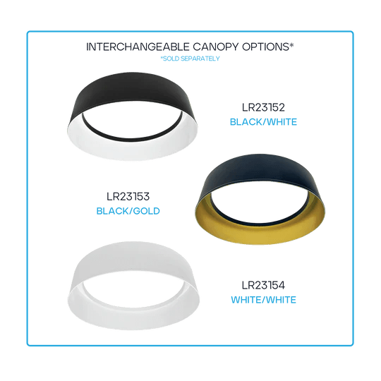 Luxrite LR23151 17" 34W Surface Mount Selectable CCT Optional Decorative Canopy