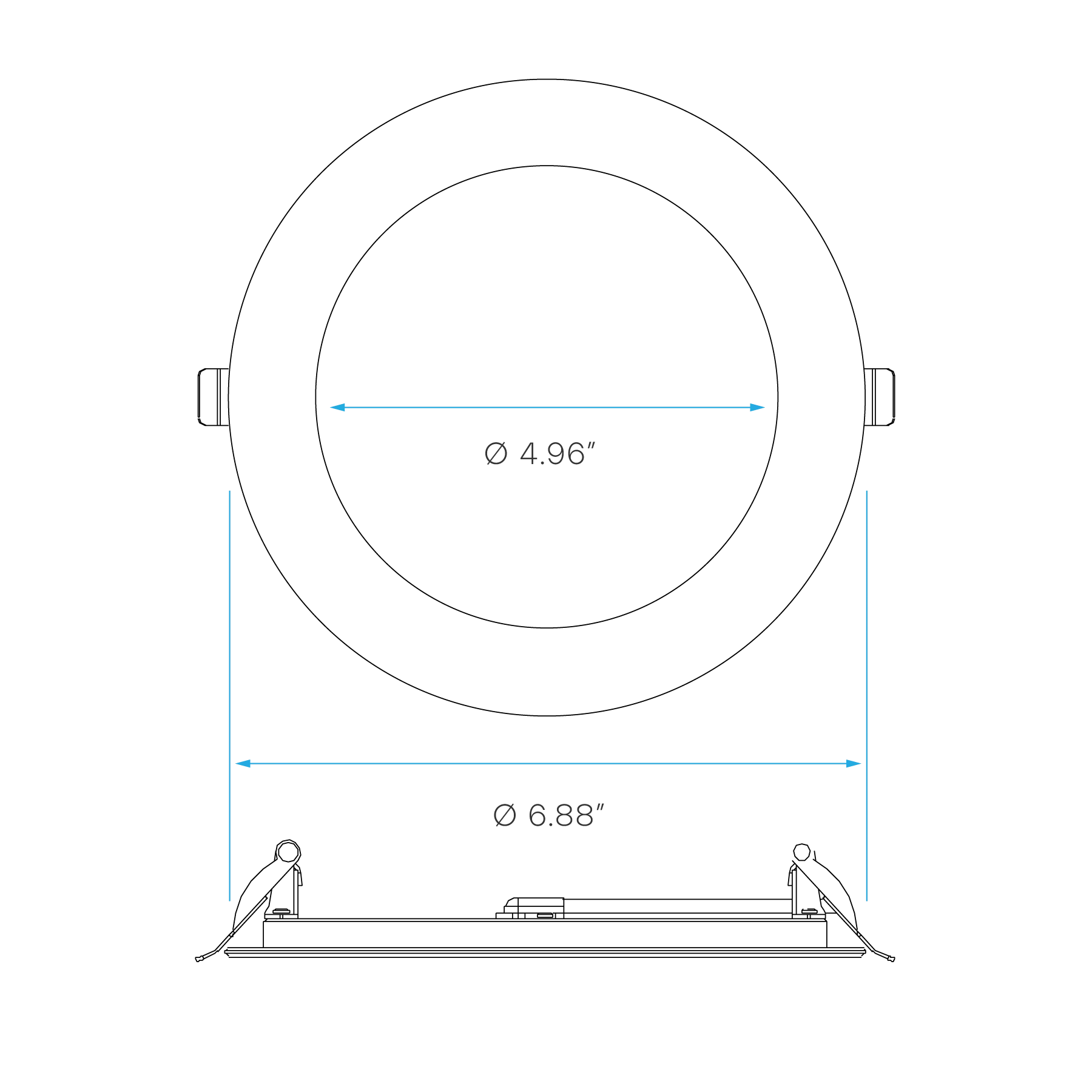 Luxrite LR23485 6" 15W LED Fire Rated Wafer Selectable CCT