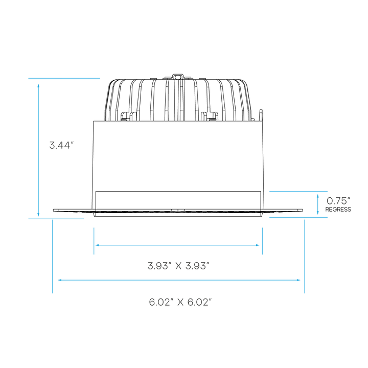 Luxrite LR25439 4" 25W Square Trimless Regressed Spotlight Selectable CCT