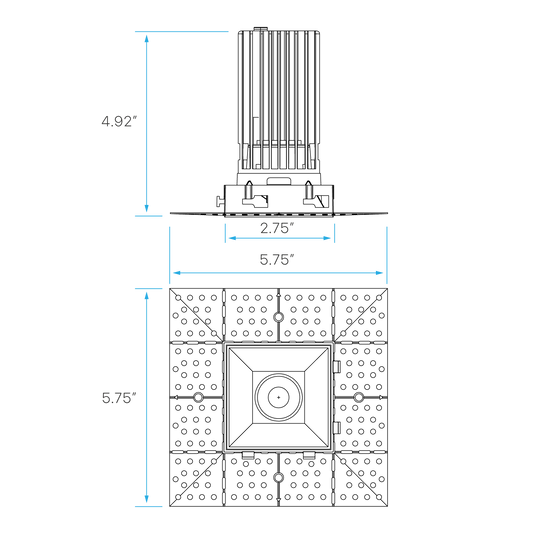 Luxrite LR25485 3" 15W LED Square Trimless Interlocking Downlight