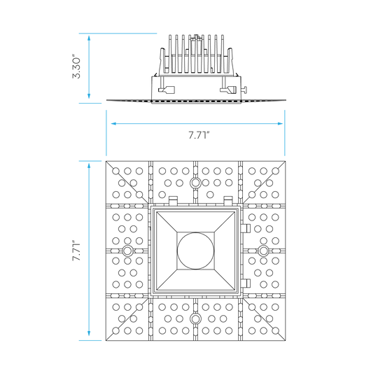 Luxrite LR25490 4" 15W LED Square Trimless Interlocking Downlight