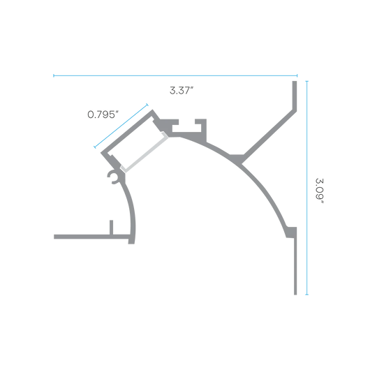 Luxrite LR43350 Wall Washing LED Tape Mud In Channels .79"