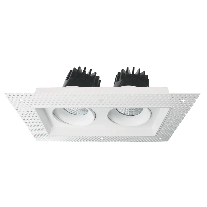 Luxrite Omni LR32202 4" 30W LED Trimless 2 Head Gimbal Selectable CCT