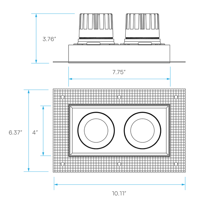 Luxrite Omni LR32203 4" 30W LED Trimless 2 Head Gimbal Selectable CCT