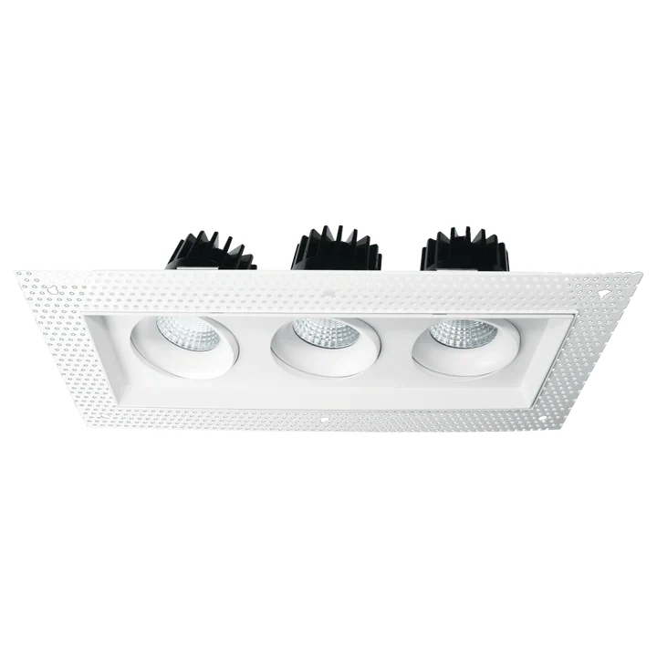 Luxrite Omni LR32204 4" 45W LED Trimless 3 Head Gimbal Selectable CCT