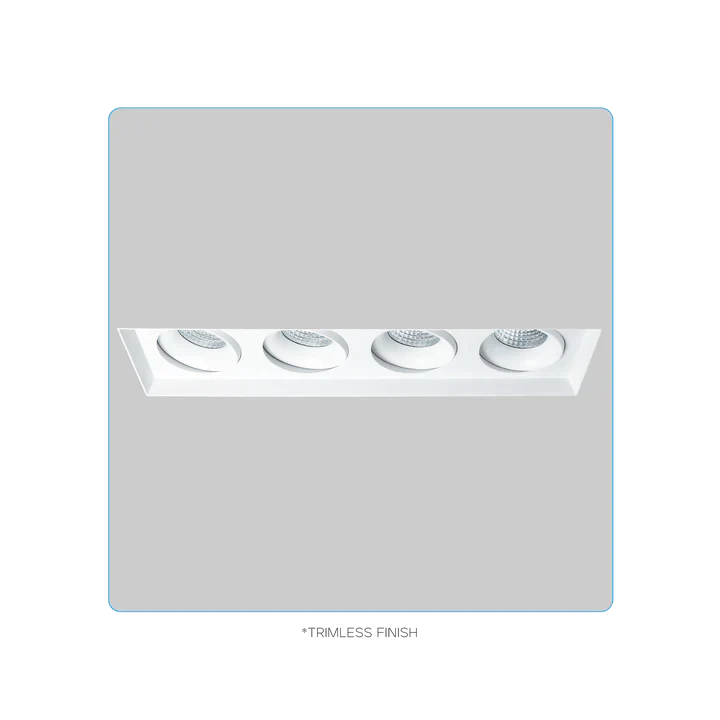 Luxrite Omni LR32206 4" 60W LED Trimless 4 Head Gimbal Selectable CCT