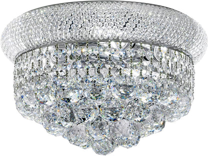 12-Light Crystal Flush Mount Chandelier Ceiling Light Fixture for Living Room Dining Room Bedroom Foyer Entryway Hallway Closet Bathroom (Gold D24)