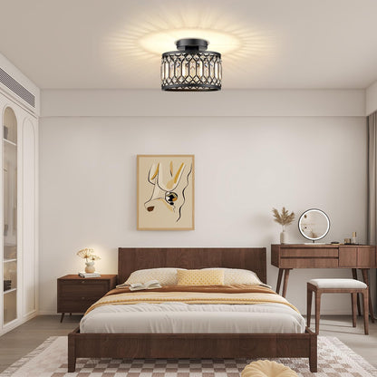9" Crystal Semi Flush Mount Ceiling Light