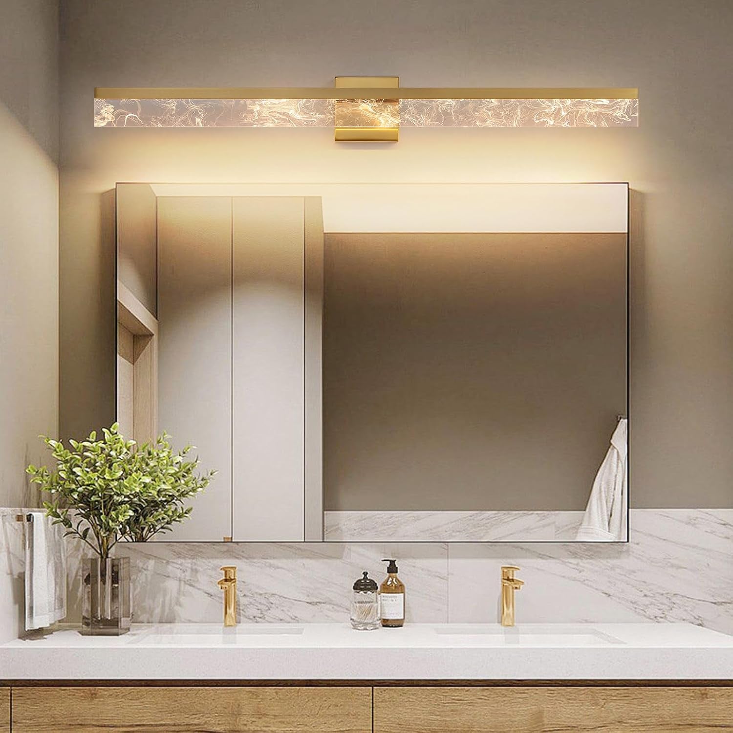 39" LED Gold Vanity Light – Dimmable 28W