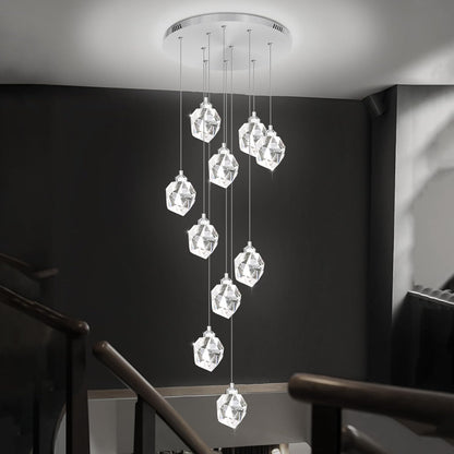 Gold 5-Light Raindrop Pendant Chandelier