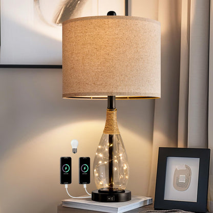 23" USB Table Lamp Set of 2 – Modern Farmhouse