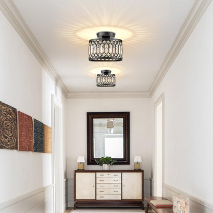 9" Crystal Semi Flush Mount Ceiling Light