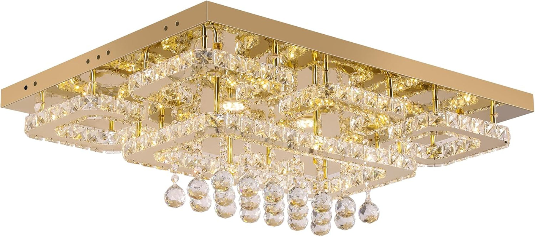 LED Crystal Rectangular Flush Mount 